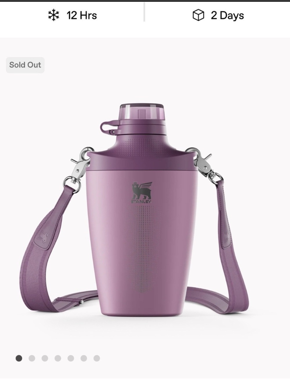 Stanley Lilac Insulated Bottle with Removable Strap